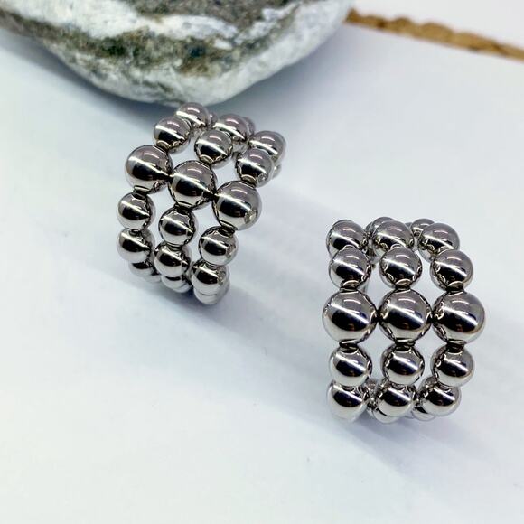 Anthropologie Jewelry - NEW Silver Bubble Hoop Earrings
